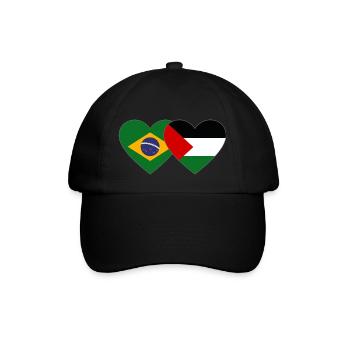 Brésil Palestine drapeau coeur - Casquette classique - noir/noir - Devant