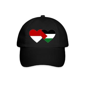 Indonésie Palestine drapeau coeur - Casquette classique - noir/noir - Devant