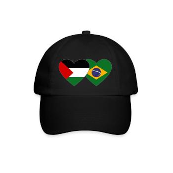Palestine Brésil Drapeau Coeur - Casquette classique - noir/noir - Devant