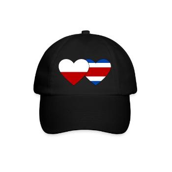 Poland Costa Rica flag heart - Baseball Cap - black/black - Front