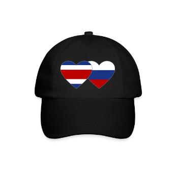 Costa Rica Russie drapeau coeur - Casquette classique - noir/noir - Devant