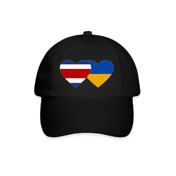 Coeur de drapeau du Costa Rica Ukraine - Casquette classique - noir/noir - Devant