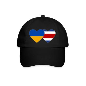 Ukraine Costa Rica Flag Heart - Baseball Cap - black/black - Front