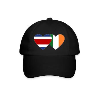Coeur du drapeau de l’Irlande du Costa Rica - Casquette classique - noir/noir - Devant