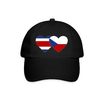 Coeur de drapeau de la République tchèque du Costa Rica - Casquette classique - noir/noir - Devant