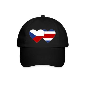 Coeur de drapeau de la République tchèque Costa Rica - Casquette classique - noir/noir - Devant