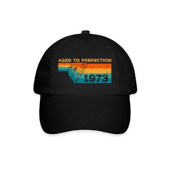 Jahrgang 1973 - 1973 Retro Geburtstagsgeschenk - Baseballkappe - Schwarz/Schwarz - Vorne