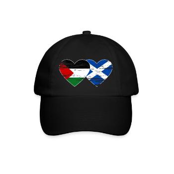 Palestine Scotland Flag Heart Used - Baseball Cap - black/black - Front