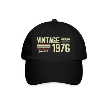 1976 Vintage Rétro Cadeau D'anniversaire 1976 - Casquette classique - noir/noir - Devant