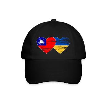 Taiwan Ukraine Flag used - Baseball Cap - black/black - Front