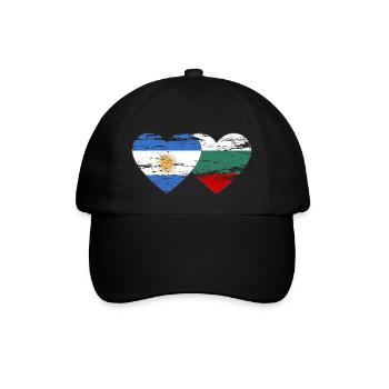 Argentine Bulgarie Drapeau Coeur Utilisé - Casquette classique - noir/noir - Devant