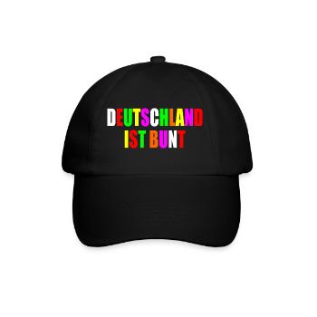 Deutschland ist bunt - Baseballkappe - Schwarz/Schwarz - Vorne