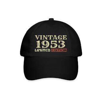1953 Vintage: Einzigartiges Retro-Geschenk zum 71. Jahrestag - Baseballkappe - Schwarz/Schwarz - Vorne