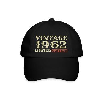 1962 Vintage :62e Anniversaire Cadeau Rétro Unique - Casquette classique - noir/noir - Devant