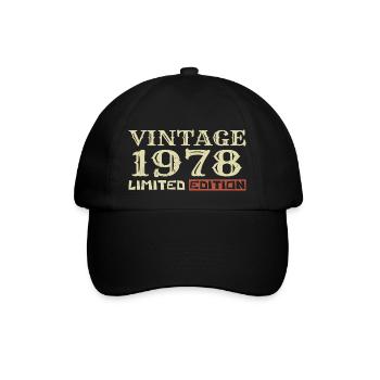 1978 Vintage :46e Anniversaire Cadeau Rétro Unique - Casquette classique - noir/noir - Devant