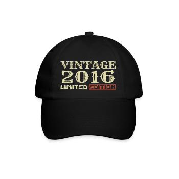 2016 Vintage :8e Anniversaire Cadeau Rétro Unique - Casquette classique - noir/noir - Devant