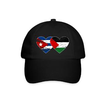 Cuba Palestine drapeau coeur utilisé - Casquette classique - noir/noir - Devant