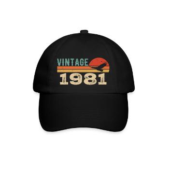 Vintage 1981 Birthday Gift 1981 Retro 1981 - Baseball Cap - black/black - Front