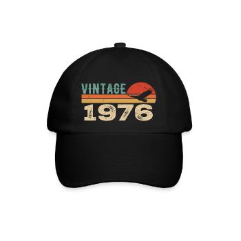 Vintage 1976 Retro 1976 Birthday Gift - Baseball Cap - black/black - Front