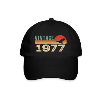 Vintage 1977 Retro 1977 Birthday Gift - Baseball Cap - black/black - Front