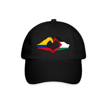 Colombie Palestine drapeau mains forme de coeur - Casquette classique - noir/noir - Devant