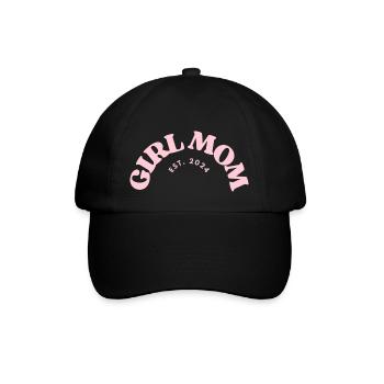 Girl Mom est. 2024 - Baseballkappe - Schwarz/Schwarz - Vorne