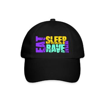 Eat Sleep Rave Repeat Logo Party Music Repeat - Baseball Cap - black/black - Front