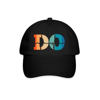 Retro Heartbeat Arzt für Osteopathie - Baseballkappe - Schwarz/Schwarz - Vorne