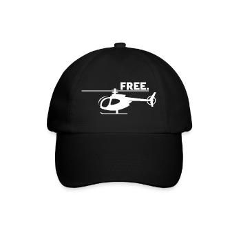 Helicopter Flying Is Freedom - Flight Pilot Icon - Baseball Cap - black/black - Front
