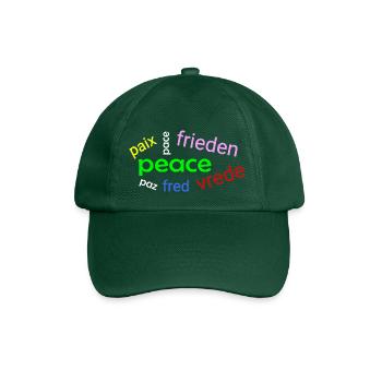Frieden Wortwolke - Baseballkappe - Flaschengrün - Vorne