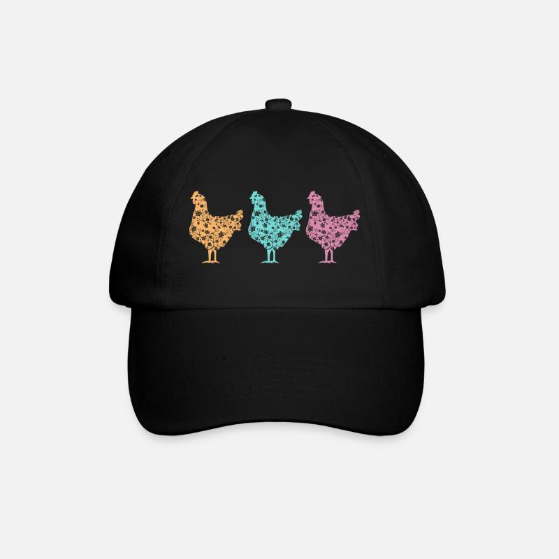 Motif Silhouettes Poulets Pastel - Casquette classique - noir/noir