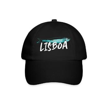 Sardine Lisboa illustration Portugal in summer - Baseball Cap - black/black - Front