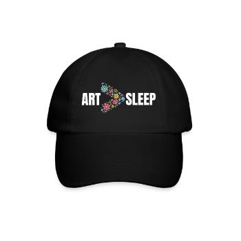 Blumenkunst > Schlaf – Lustiger Künstler T-Shirt - Baseballkappe - Schwarz/Schwarz - Vorne