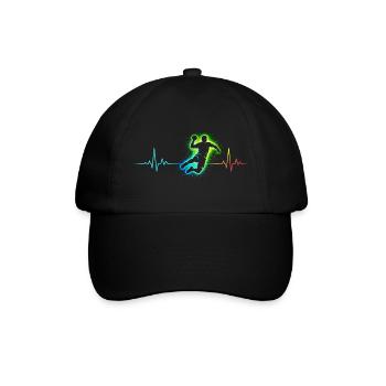 handball herzschlag - Baseballkappe - Schwarz/Schwarz - Vorne