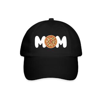 Mama Pizzaliebhaberin lustiges Geschenk für sie - Baseballkappe - Schwarz/Schwarz - Vorne