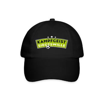 Kampfgeist - Siegeswille - Fussball - Baseballkappe - Schwarz/Schwarz - Vorne