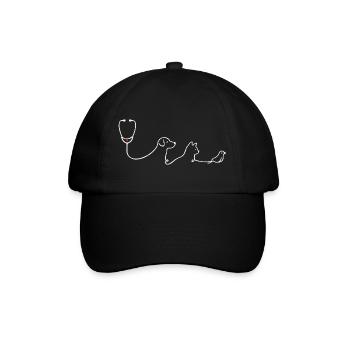 Tierarzt Tiermediziner - Baseballkappe - Schwarz/Schwarz - Vorne