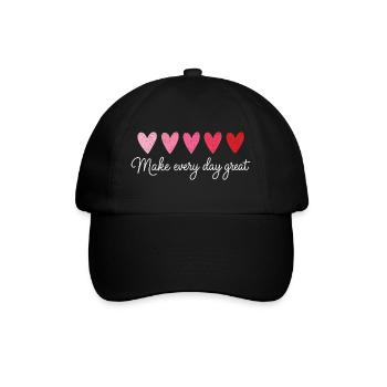 Make Every Day Great Hearts Teacher Shirt - Baseball Cap - black/black - Front