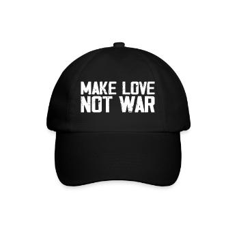 Make Love Not War | Grunge Vintage Peace Quote - Baseball Cap - black/black - Front