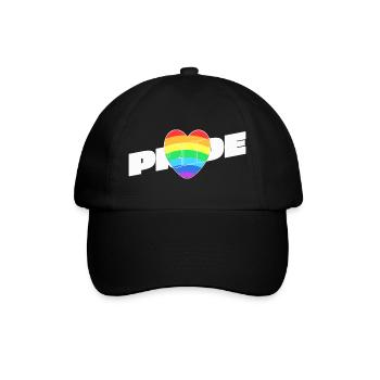 Pride Herz - Regenbogen Design - Baseballkappe - Schwarz/Schwarz - Vorne