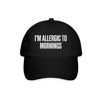 Vintage I'm Allergic To Mornings - Baseballkappe - Schwarz/Schwarz - Vorne