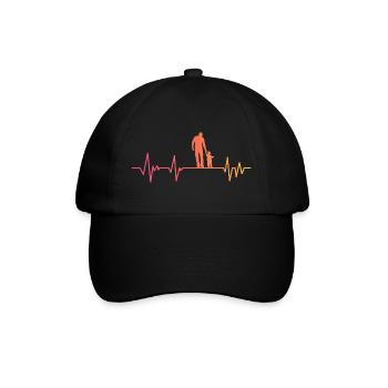 Vater und Sohn Herzschlag Geschenk Vater Sohn - Baseballkappe - Schwarz/Schwarz - Vorne