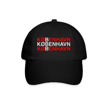 KOPENHAGEN Copenhagen Dänemark Denmark Flag - Baseballkappe - Schwarz/Schwarz - Vorne