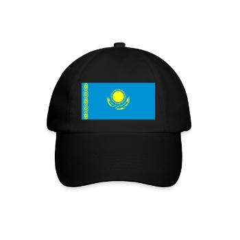 kazakstan flag - Baseballkappe - Schwarz/Schwarz - Vorne