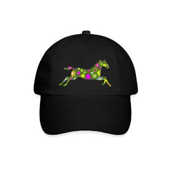 Pferd - Baseballkappe - Schwarz/Schwarz - Vorne