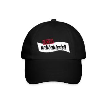 100% antibakteriell gegen Krankheit Geschenk - Baseballkappe - Schwarz/Schwarz - Vorne