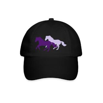 Deux chevaux au galop - Casquette classique - noir/noir - Devant