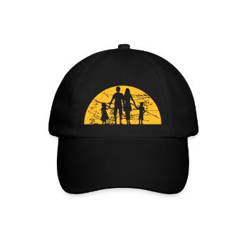 scratch tears vacation sun family vacation 2 children - Baseball Cap - black/black - Front