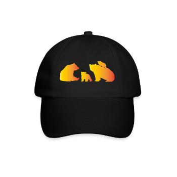 Ours en famille amoureux de toute la famille - Casquette classique - noir/noir - Devant