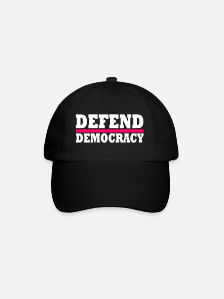 Defend democracy - Baseballkappe - Schwarz/Schwarz